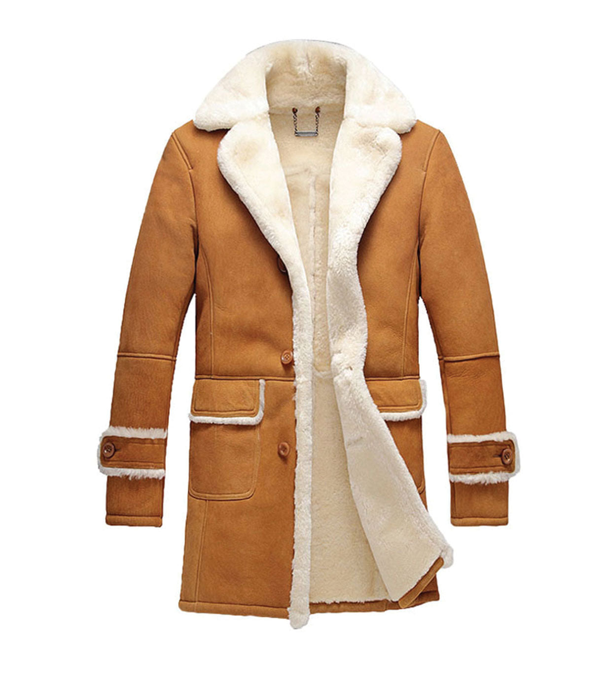Shearling fur Trench Coat мужской